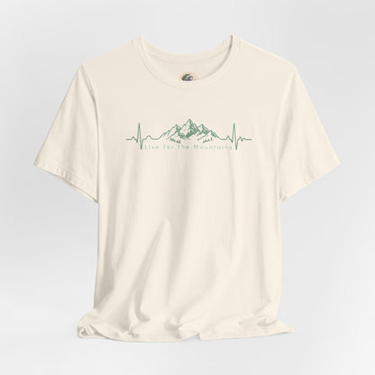 Mountain Heartbeat T‑Shirt — Heartbeat EKG Mountains Graphic Tee