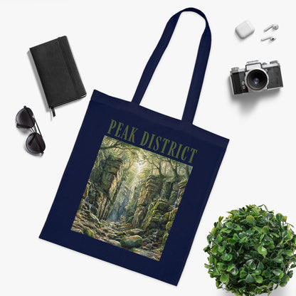 Peak District Cotton Tote Bag — Scenic Luds Church Forest Walk Canvas Shopper