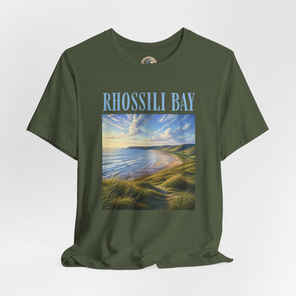 Rhossili Bay Scenic Tee — Coastal Landscape Graphic T-Shirt