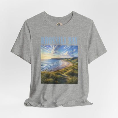 Rhossili Bay Scenic Tee — Coastal Landscape Graphic T-Shirt