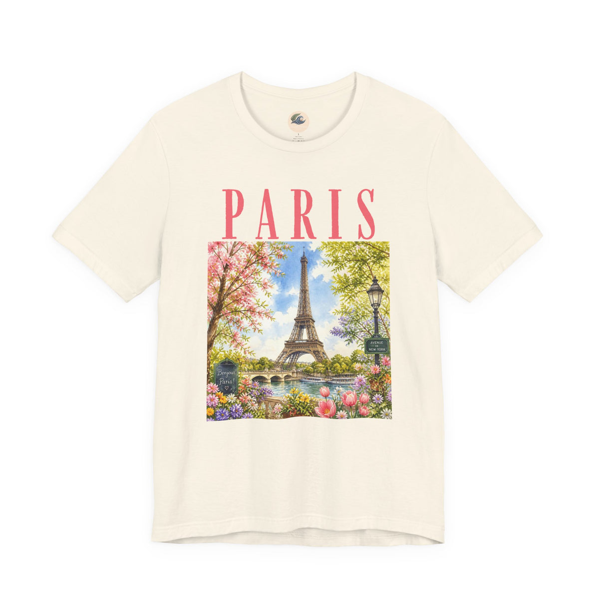 Paris Floral Eiffel Tower Tee — Vintage Romantic France T-Shirt