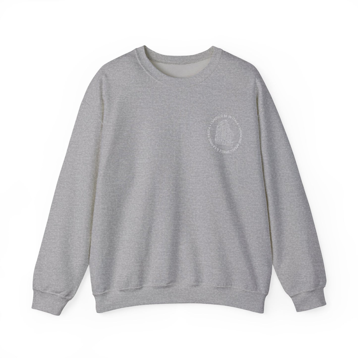 Cozy Italy Crewneck Sweatshirt with Small Chest Badge Design
