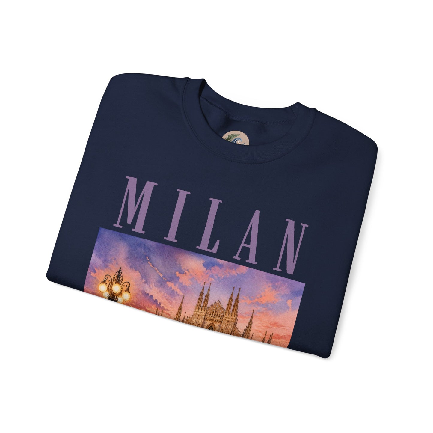 Milan Cathedral Crewneck Sweatshirt – Vintage Travel Cityscape