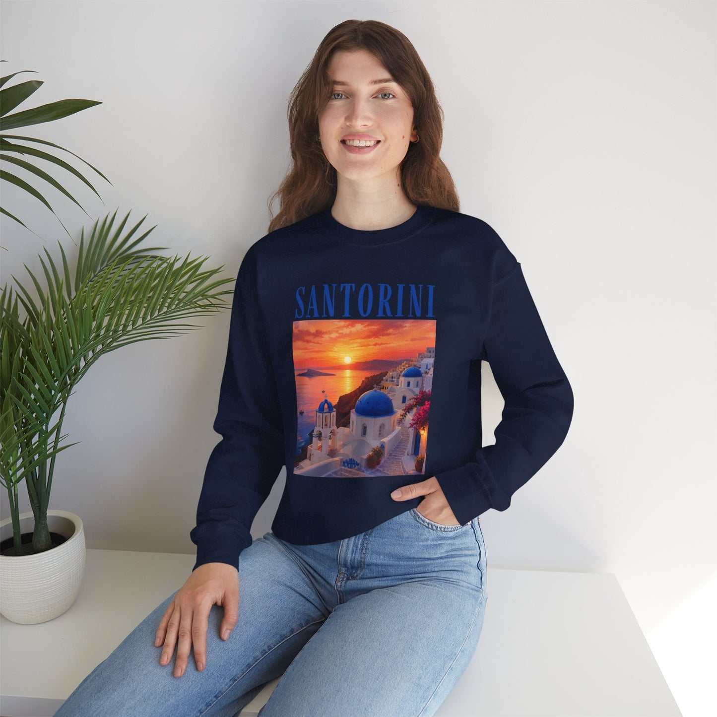 Santorini Sunset Sweatshirt — Greek Island Travel Crewneck