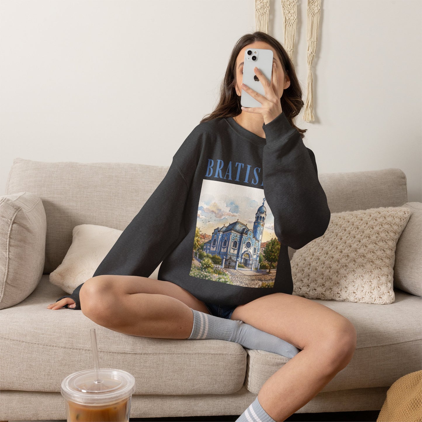 Bratislava Scenic Crewneck Sweatshirt – Vintage Cityscape Graphic