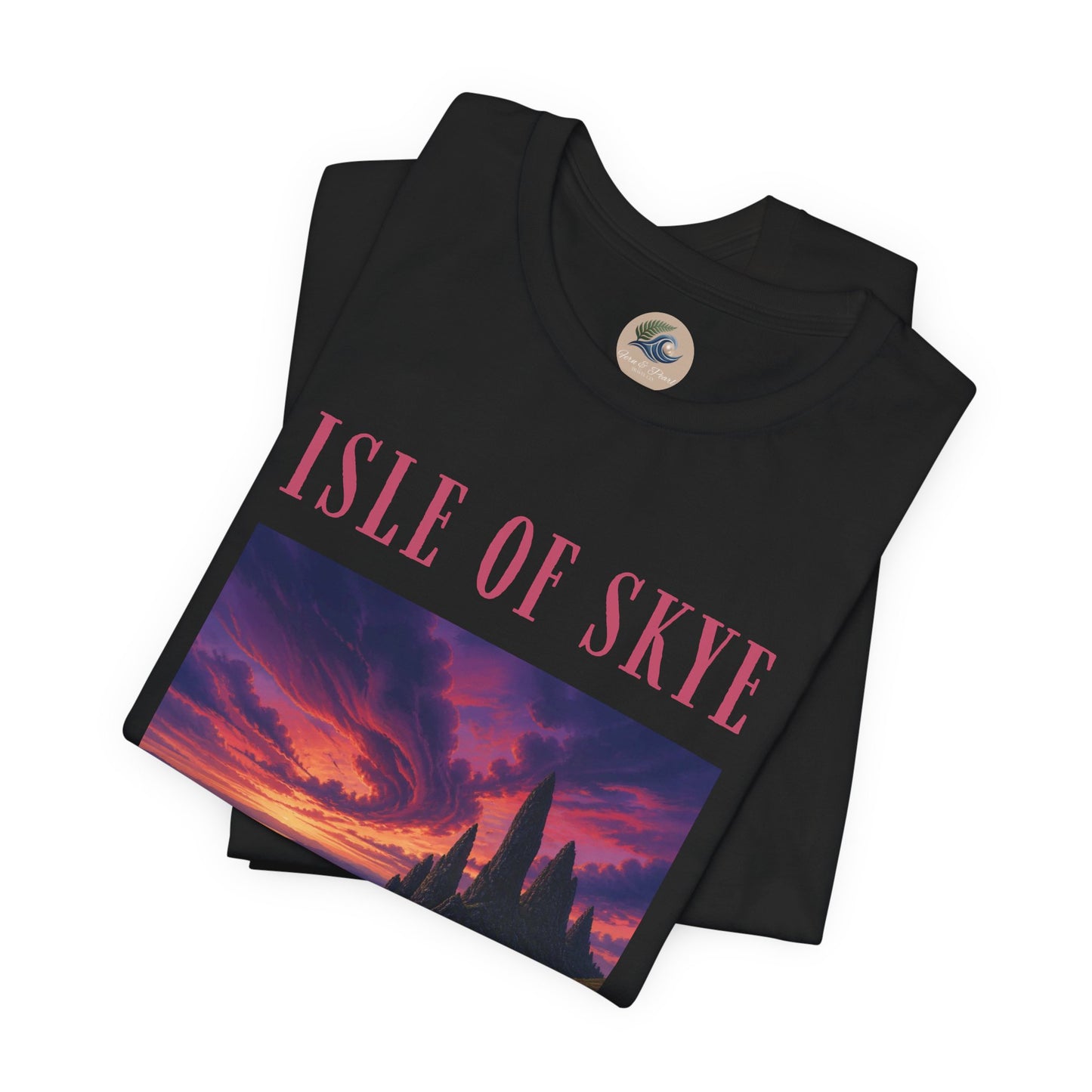 Isle of Skye Scenic Tee — Sunset Landscape Graphic T-Shirt