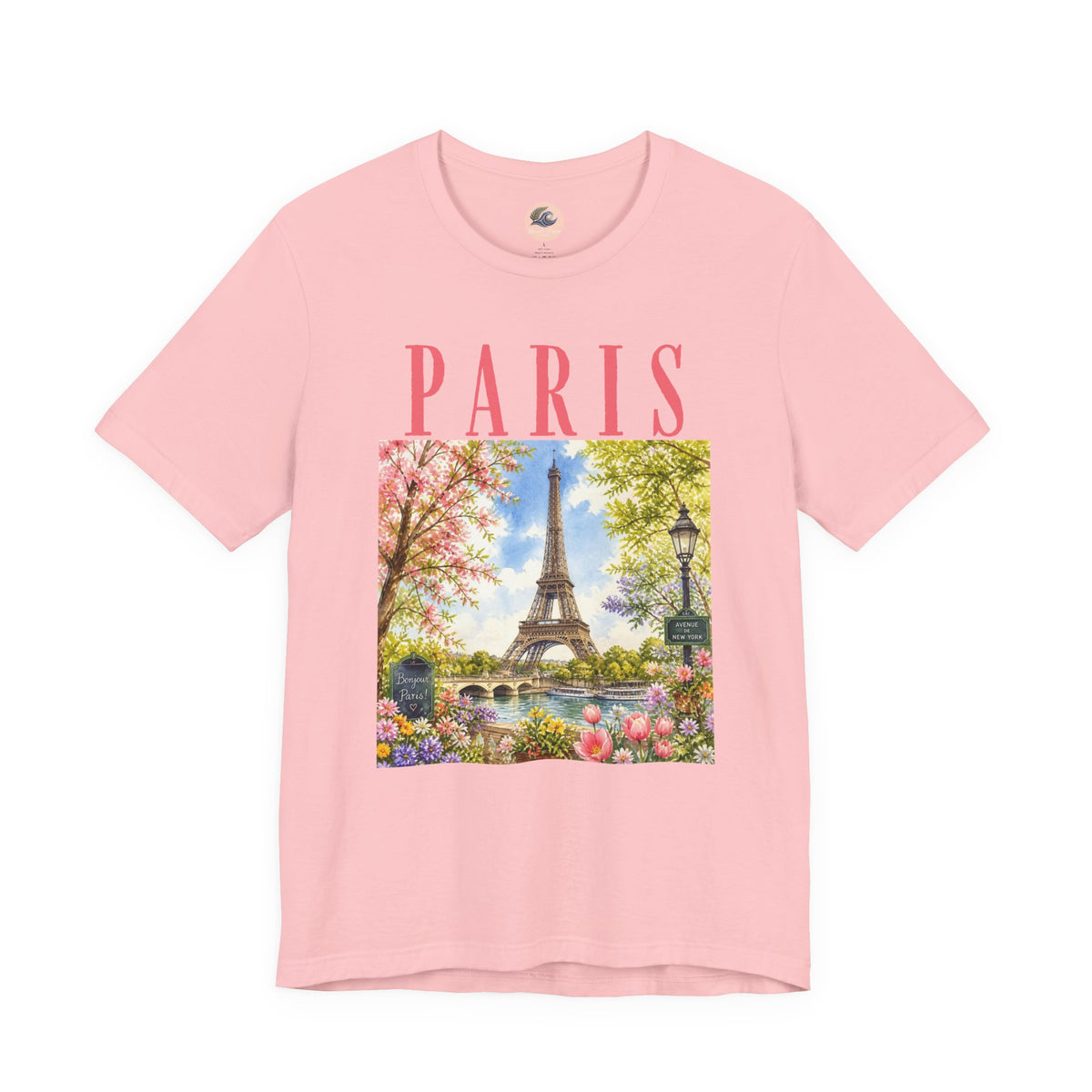 Paris Floral Eiffel Tower Tee — Vintage Romantic France T-Shirt