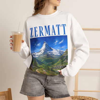 Zermatt Mountain Crewneck Sweatshirt
