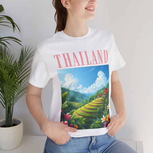 Thailand Scenic Tee — Tropical Rice Terrace Graphic T-Shirt