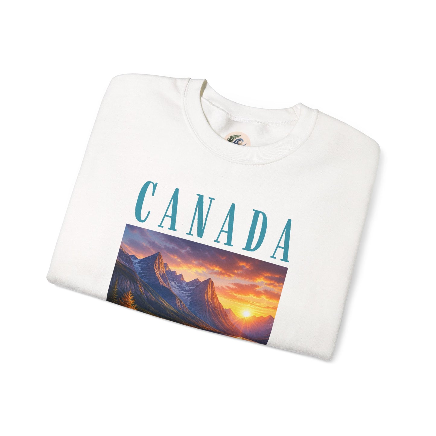 Canada Banff Scenic Crewneck Sweatshirt — Mountain Lake Sunset Graphic