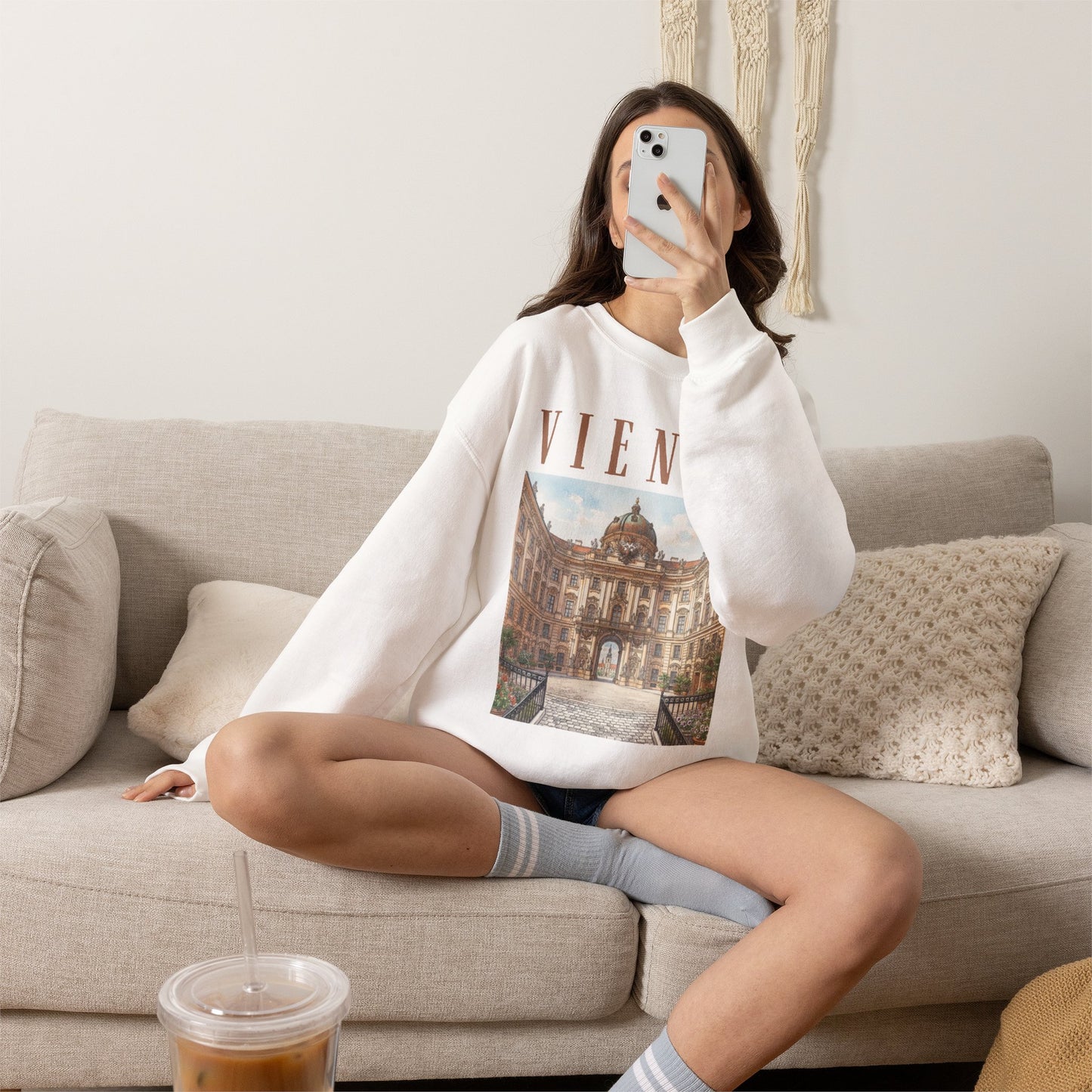 Vienna Palace Crewneck Sweatshirt — Vintage Vienna Travel Sweatshirt