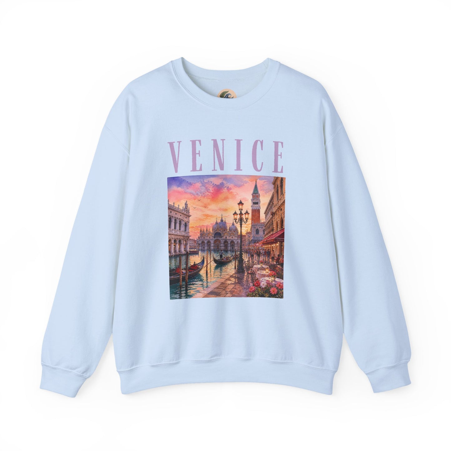 Venice Sunset Crewneck Sweatshirt — Vintage Canal Travel Graphic