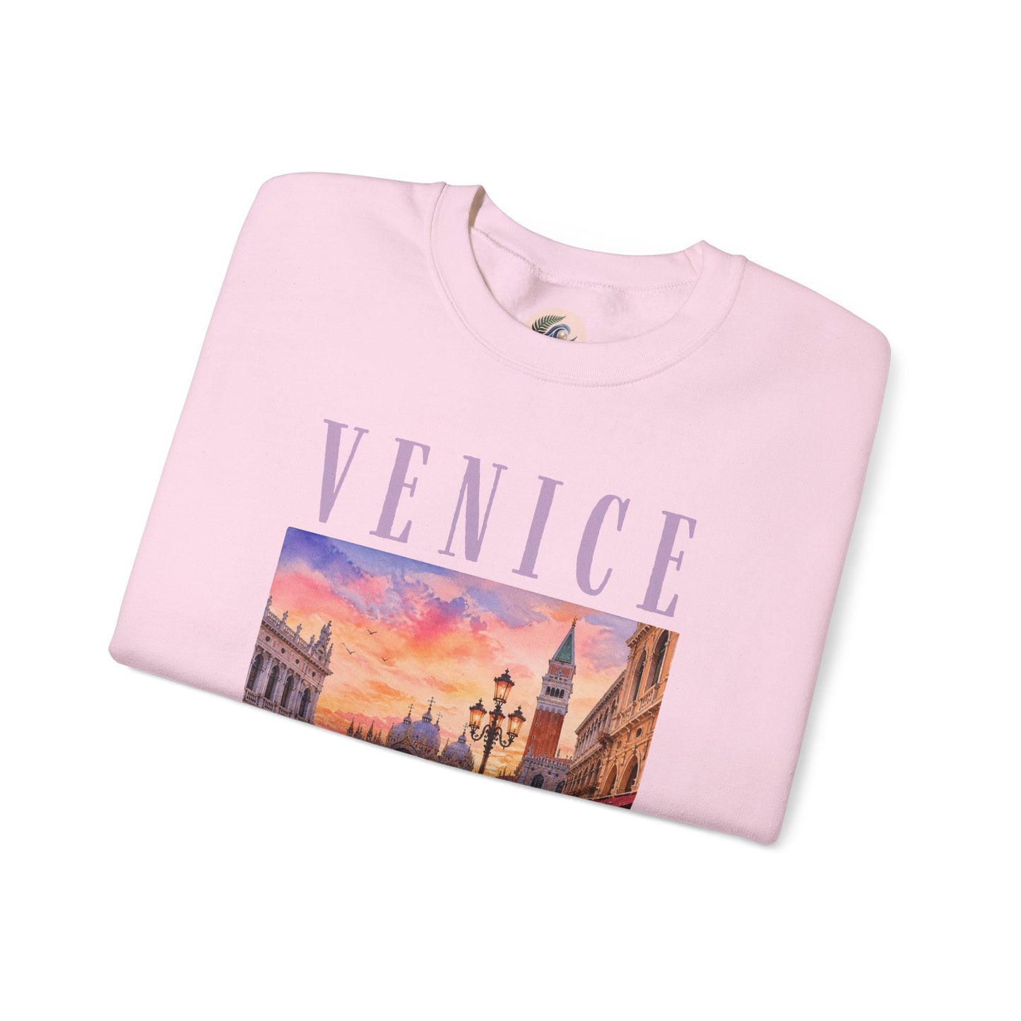 Venice Sunset Crewneck Sweatshirt — Vintage Canal Travel Graphic