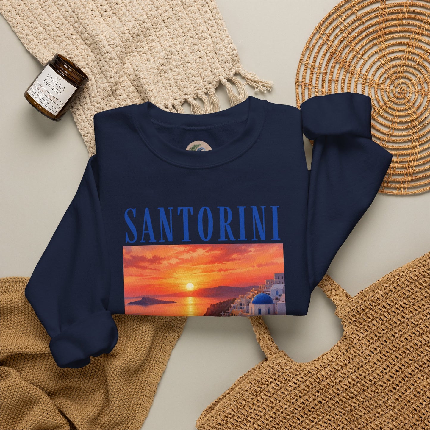 Santorini Sunset Sweatshirt — Greek Island Travel Crewneck