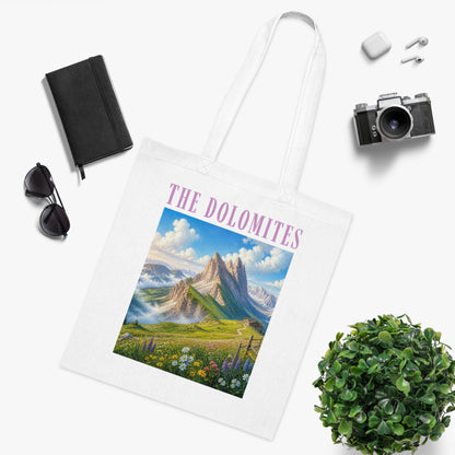 Dolomites Mountain Scenic Cotton Tote — The Dolomites Travel Tote Bag