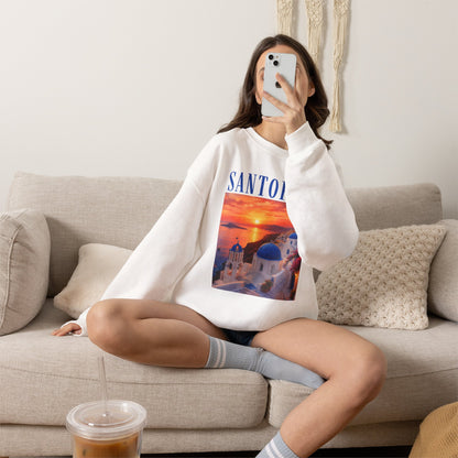 Santorini Sunset Sweatshirt — Greek Island Travel Crewneck