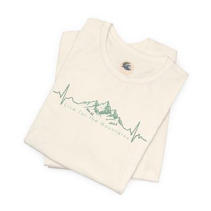 Mountain Heartbeat T‑Shirt — Heartbeat EKG Mountains Graphic Tee