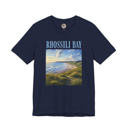 Rhossili Bay Scenic Tee — Coastal Landscape Graphic T-Shirt