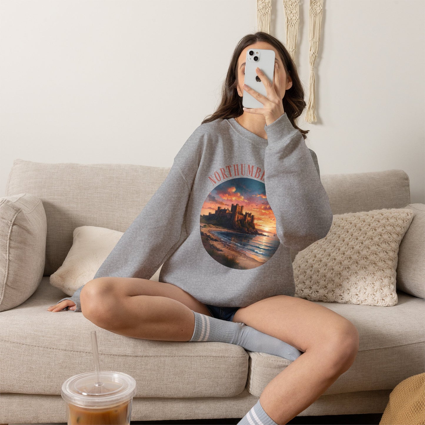 Northumberland Castle Sweatshirt — Scenic Sunset Crewneck