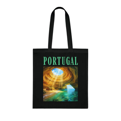 Portugal Benagil Cave Cotton Tote Bag – Scenic Travel Souvenir Tote