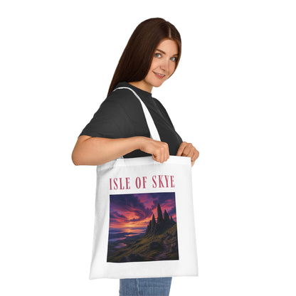 Isle of Skye Scenic Cotton Tote — Sunset Landscape Beach Bag