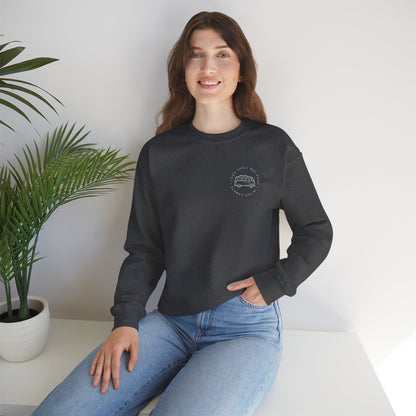 Cozy Camper Crewneck Sweatshirt — Van Life Humour Chest Graphic