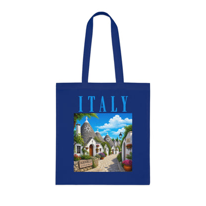 Italy Alberobello Scenic Cotton Tote Bag — Italian Village Travel Souvenir Tote