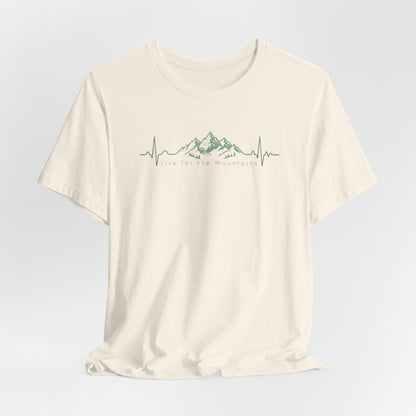 Mountain Heartbeat T‑Shirt — Heartbeat EKG Mountains Graphic Tee