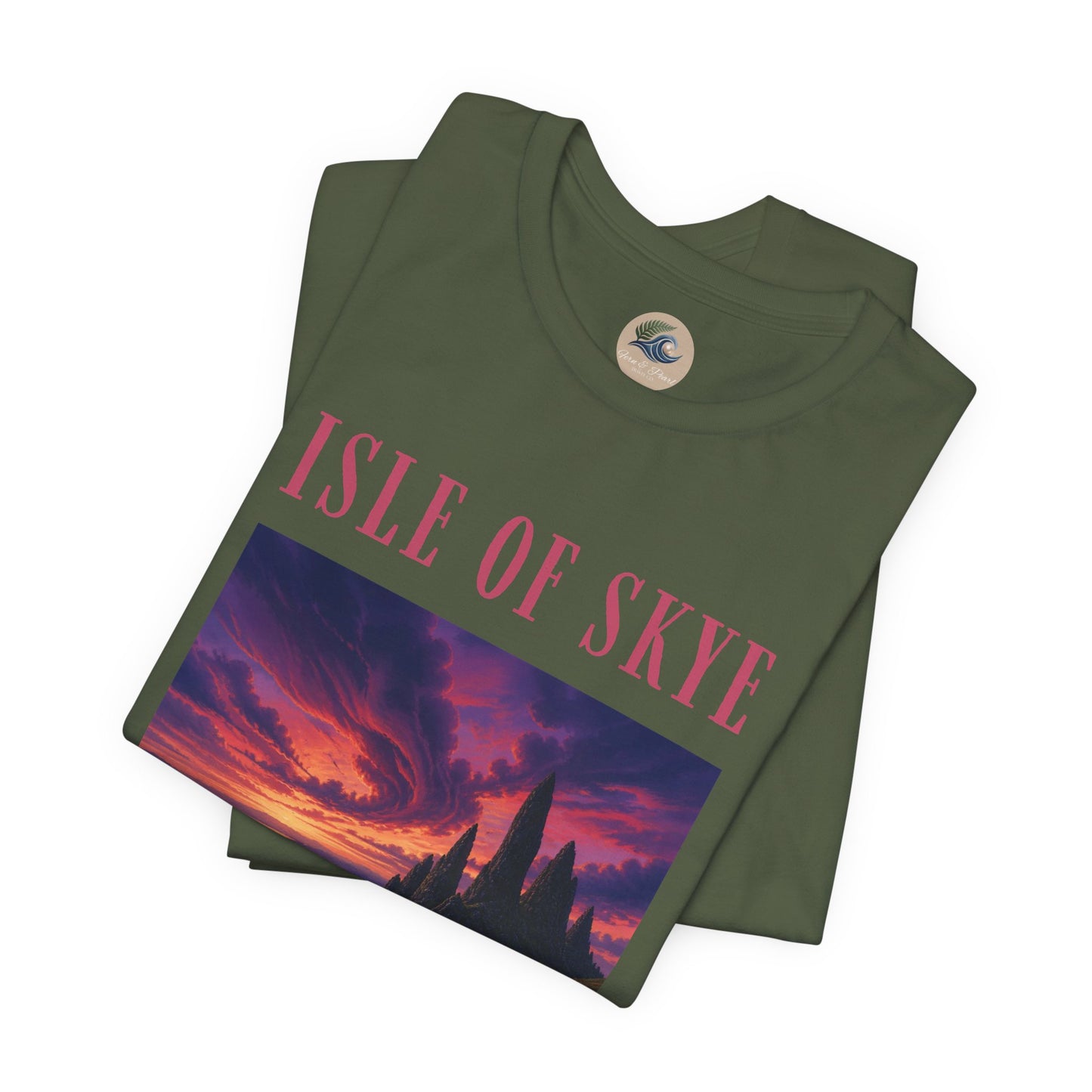 Isle of Skye Scenic Tee — Sunset Landscape Graphic T-Shirt