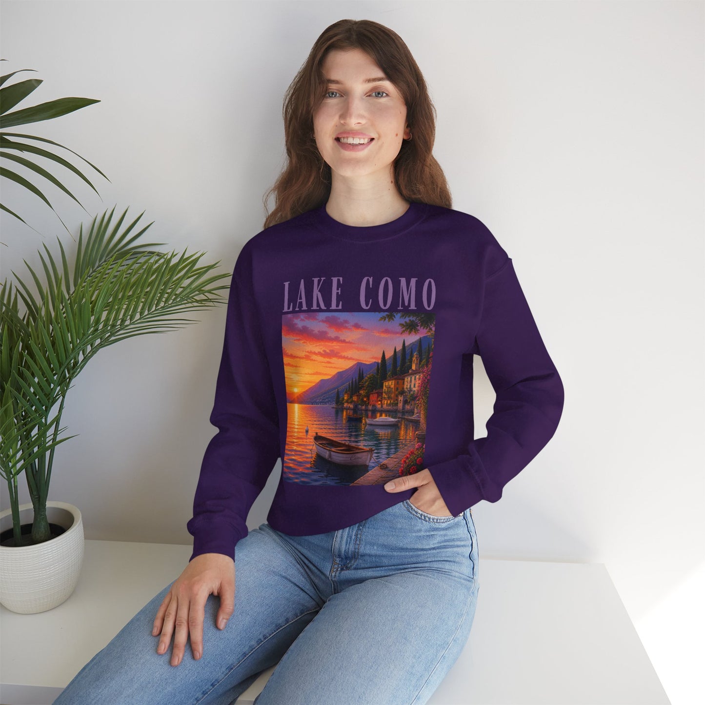 Lake Como Sunset Crewneck Sweatshirt