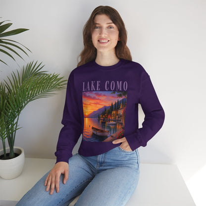 Lake Como Sunset Crewneck Sweatshirt