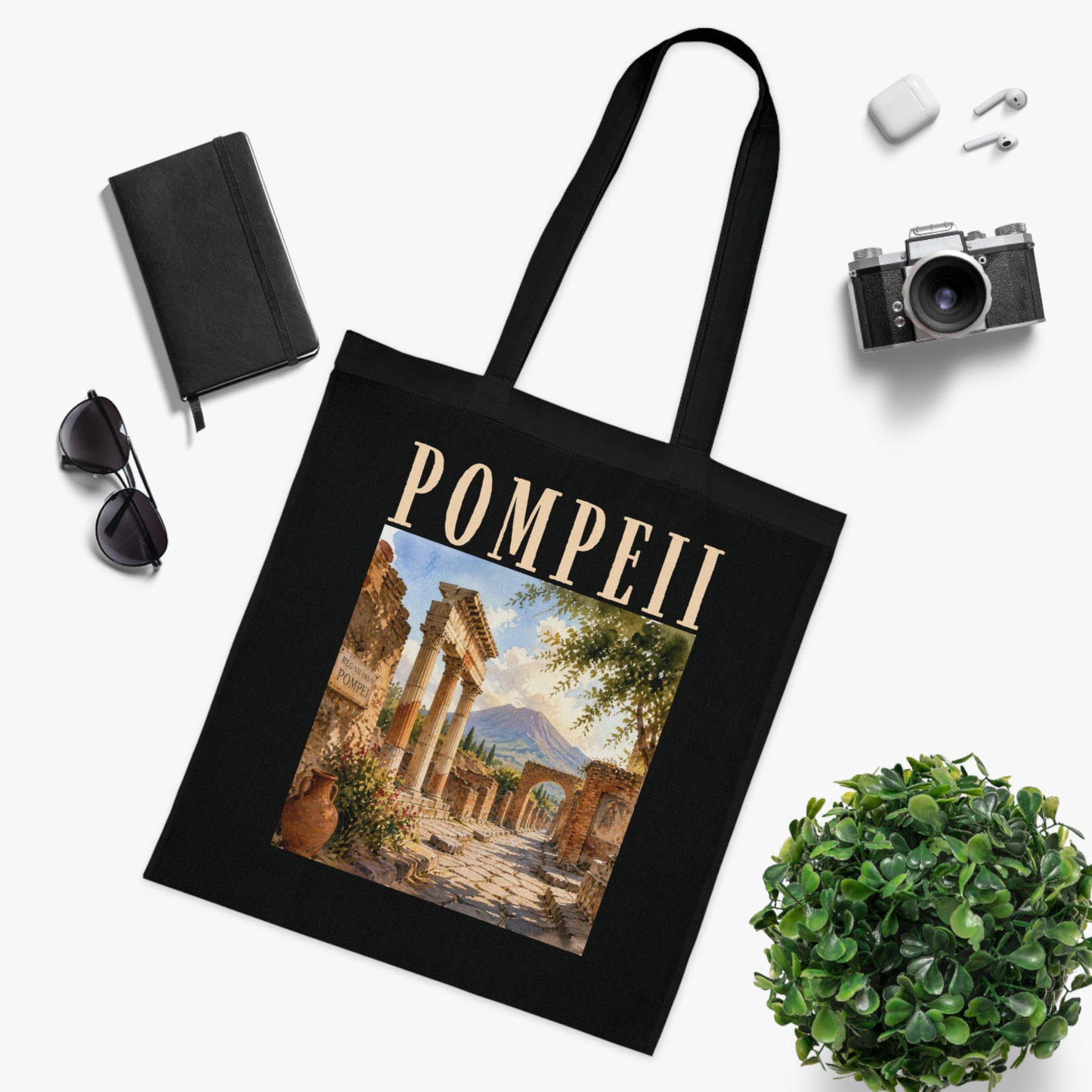 Pompeii Vintage Ruins Cotton Tote