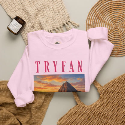 Tryfan Mountain Sweatshirt — Scenic Snowdonia Sunset Landscape Crewneck