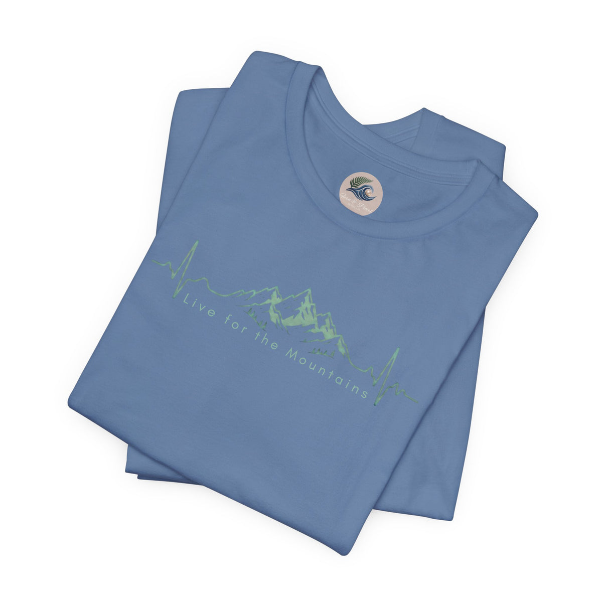 Mountain Heartbeat T‑Shirt — Heartbeat EKG Mountains Graphic Tee