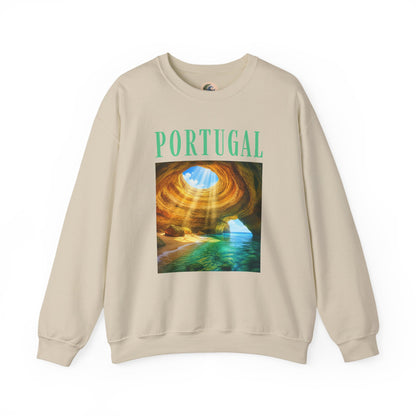 Portugal Benagil Cave Crewneck Sweatshirt — Coastal Travel Graphic Pullover