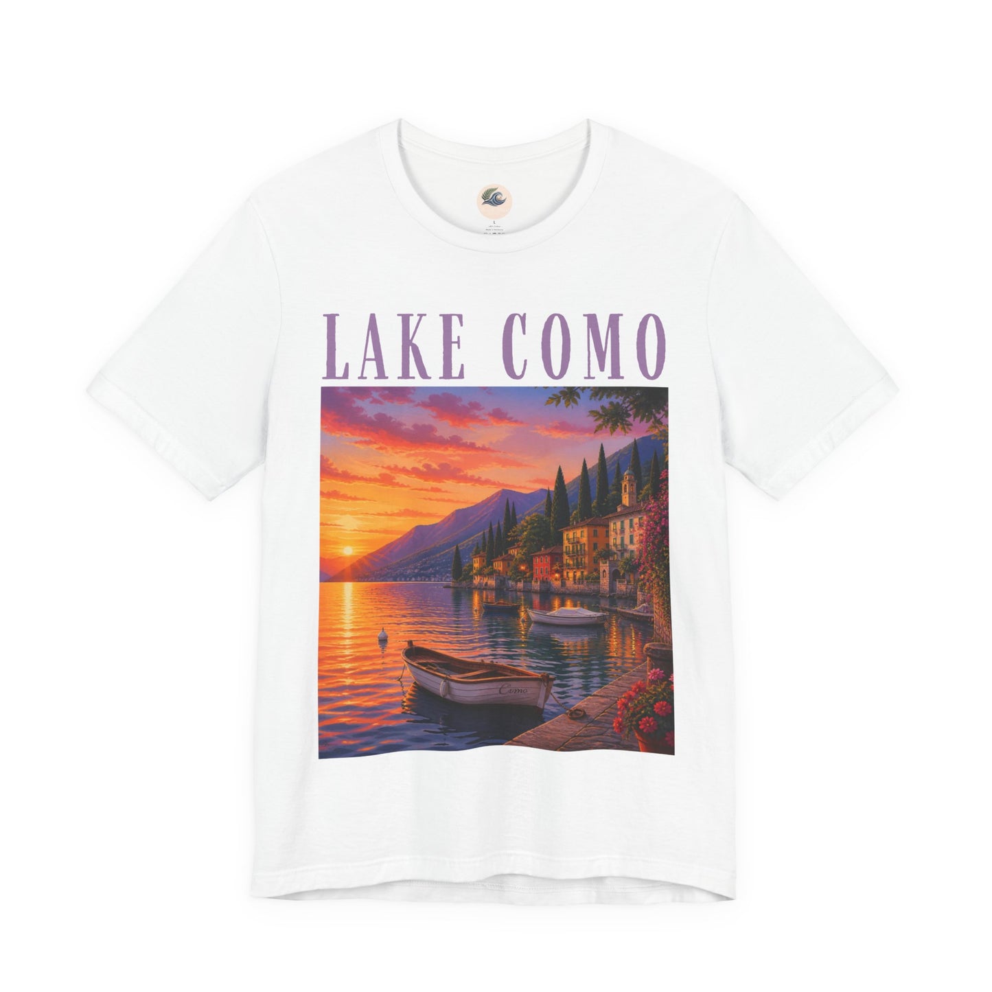 Lake Como Sunset T-Shirt — Scenic Italian Lake Vacation Tee
