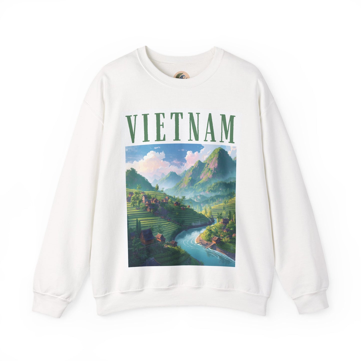 Vietnam Scenic Sweatshirt — Vintage Mountain River Travel Crewneck