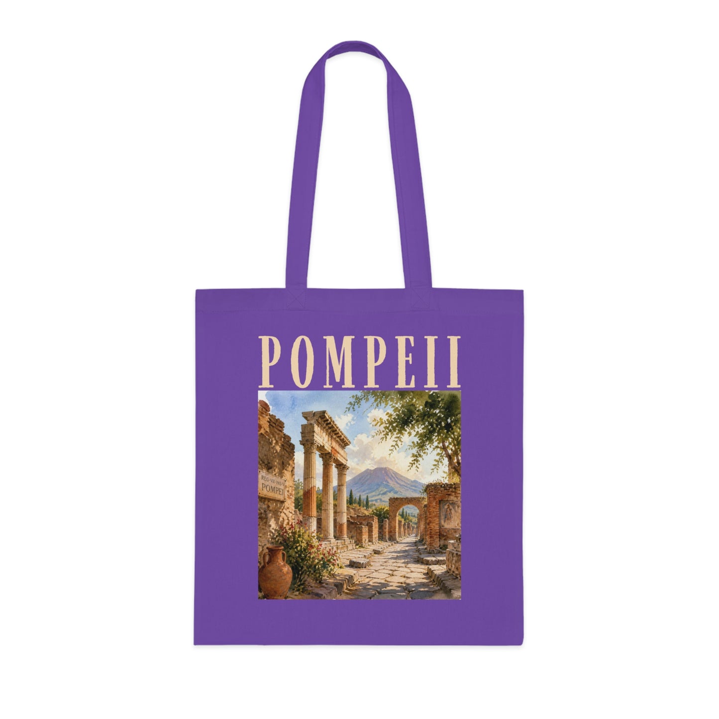 Pompeii Vintage Ruins Cotton Tote