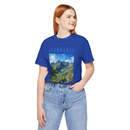 Glyderau Landscape T‑Shirt – Scenic 'SNOWDONIA' Mountain Graphic Tee
