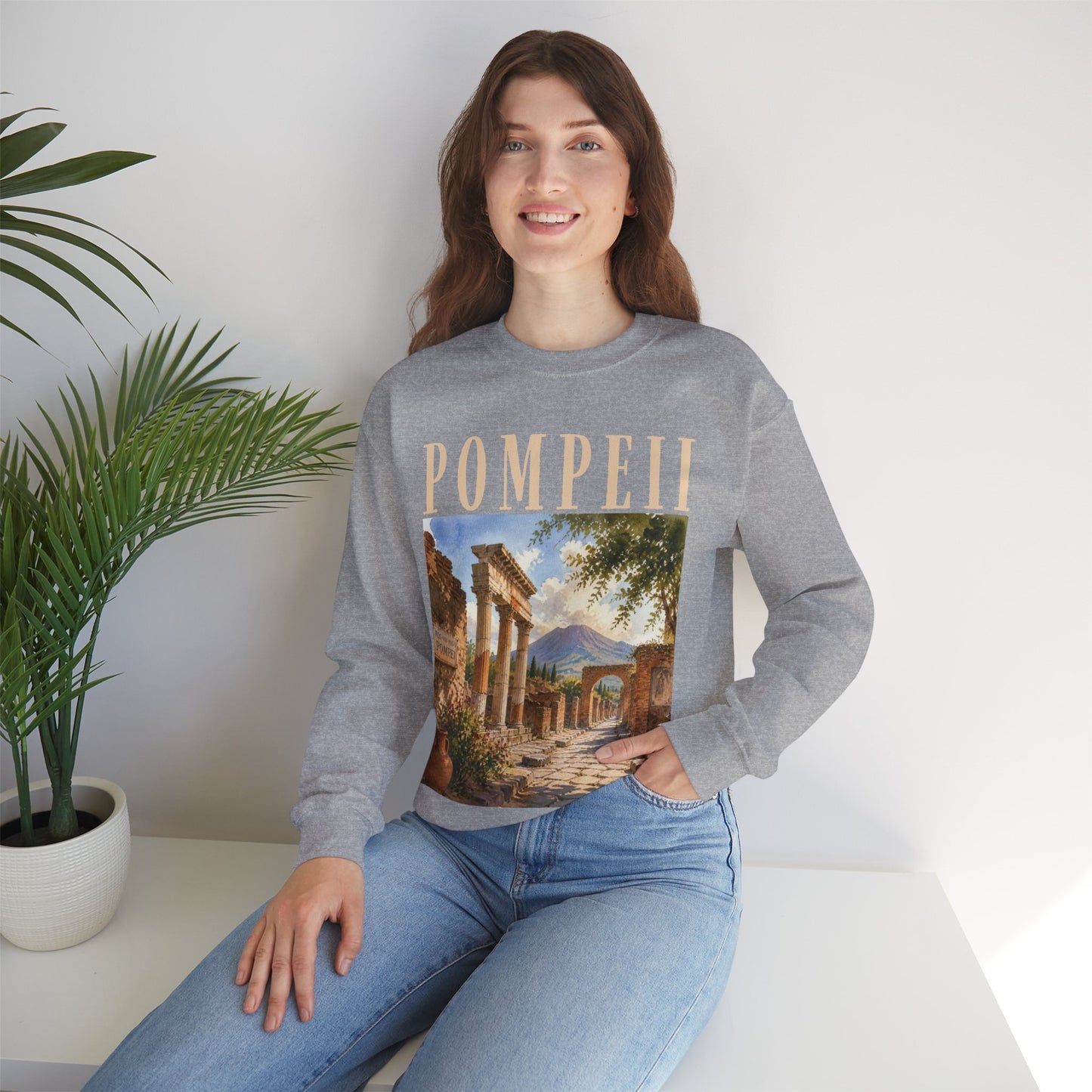 Pompeii Ruins Vintage Crewneck Sweatshirt