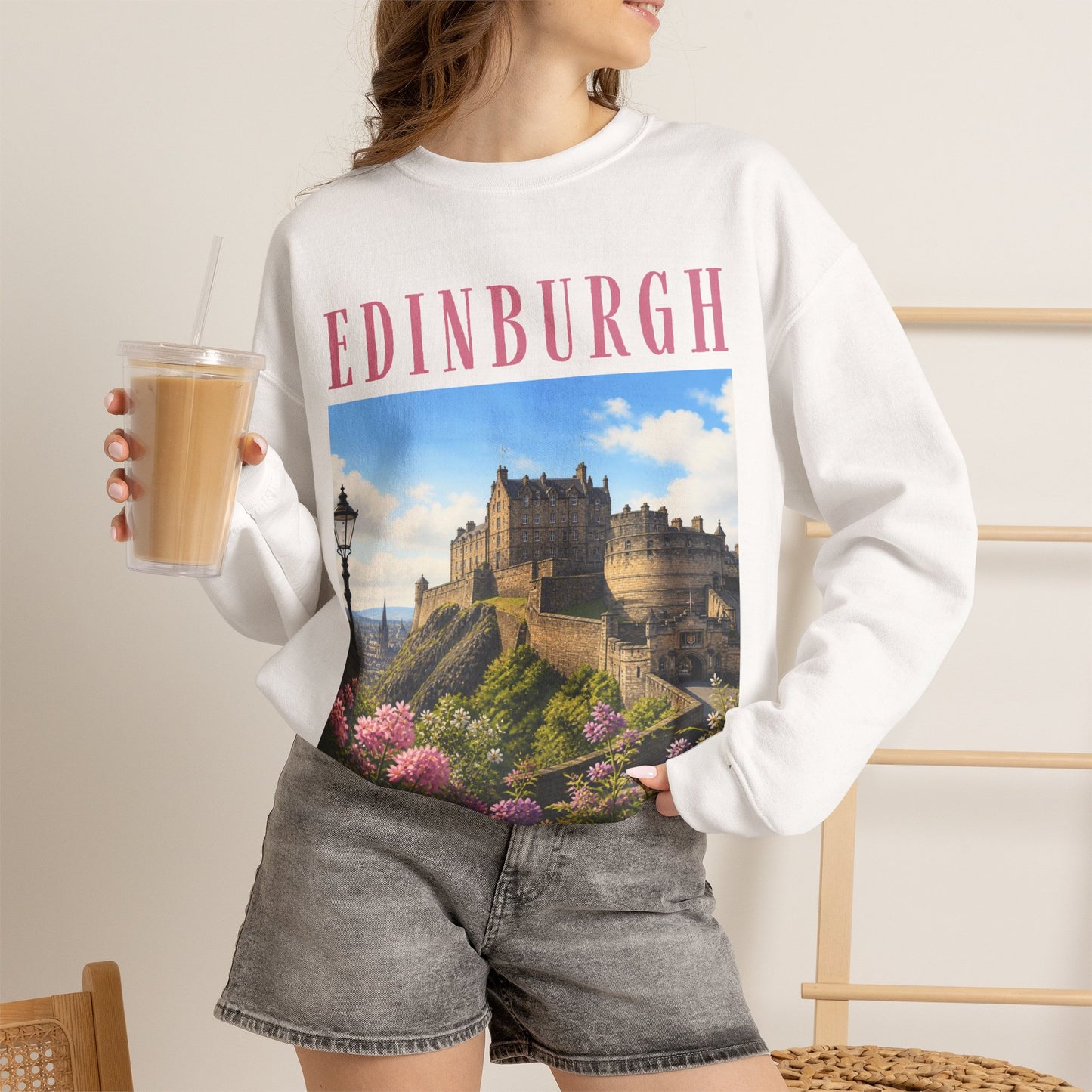 Edinburgh Castle Crewneck Sweatshirt — Scenic Scotland Travel Sweater