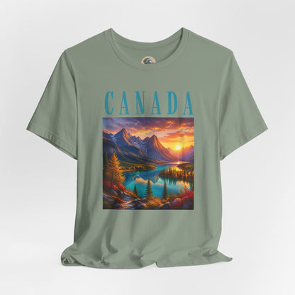 Canada Banff Scenic Mountain Tee — Sunrise Lake Landscape T‑Shirt