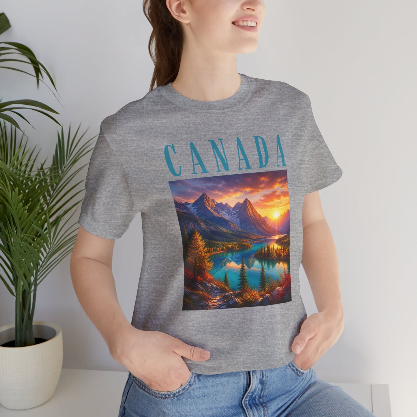 Canada Banff Scenic Mountain Tee — Sunrise Lake Landscape T‑Shirt