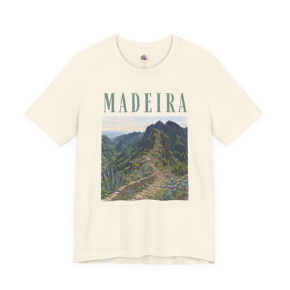 Madeira Stairway to Heaven Scenic Tee - Mountain Landscape Travel T-Shirt