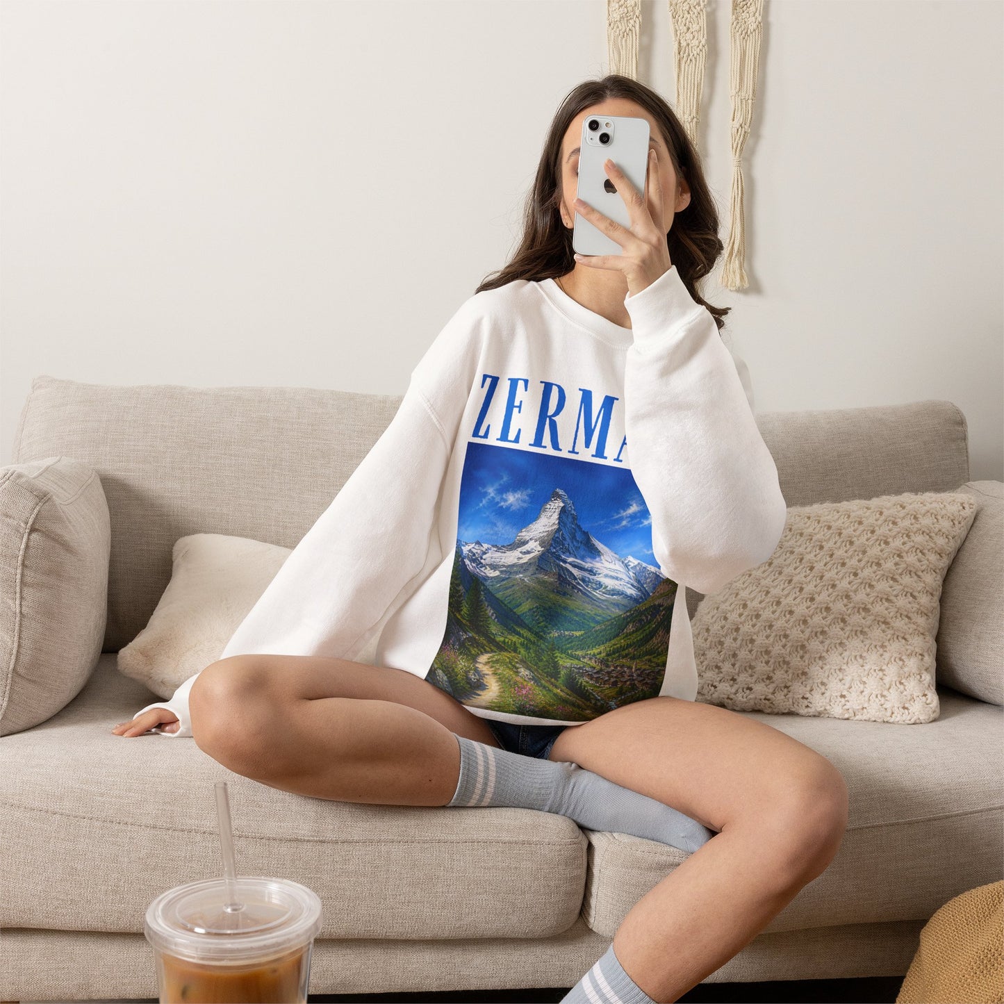 Zermatt Mountain Crewneck Sweatshirt