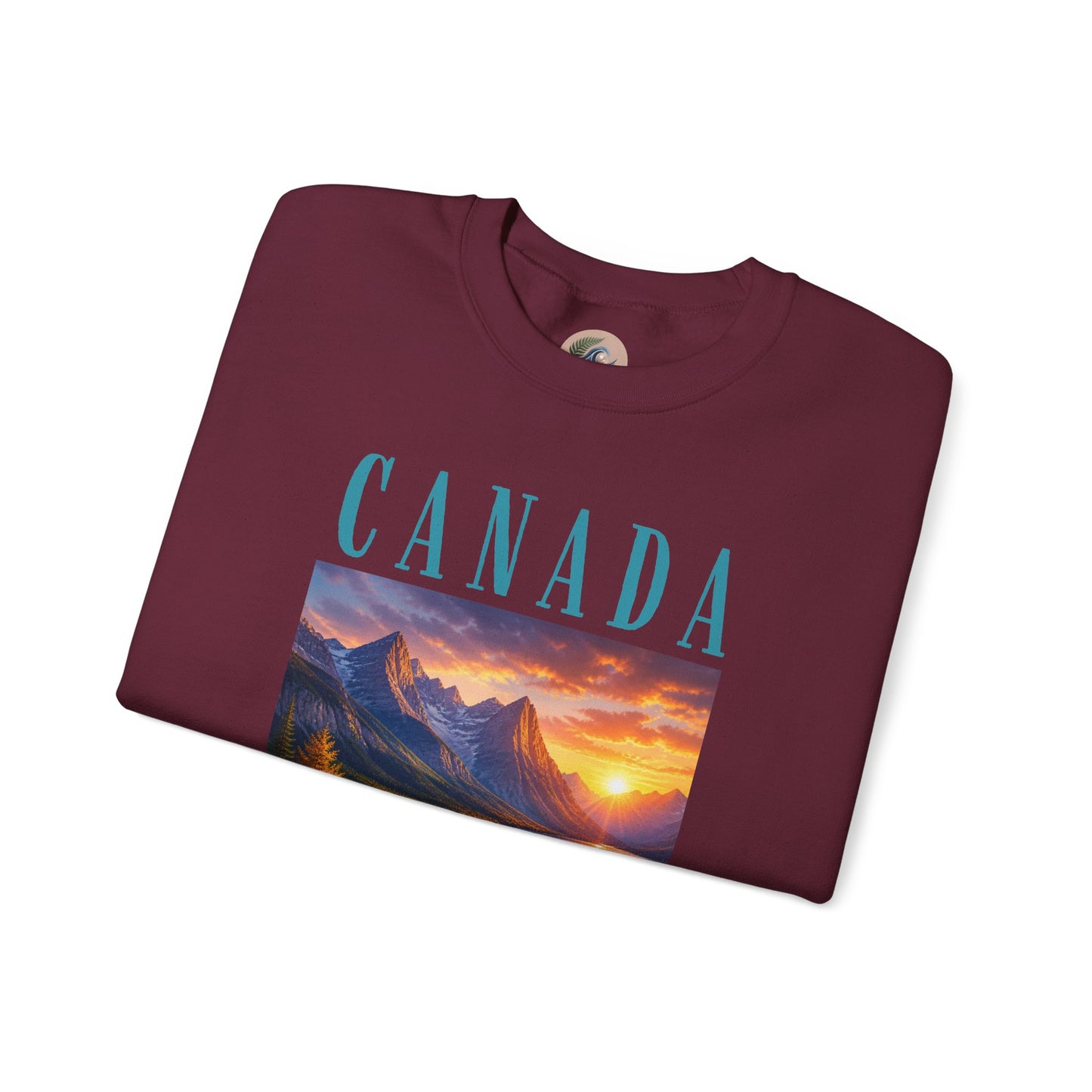 Canada Banff Scenic Crewneck Sweatshirt — Mountain Lake Sunset Graphic
