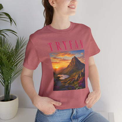 Tryfan Mountain Tee — Scenic Sunset Landscape T‑Shirt