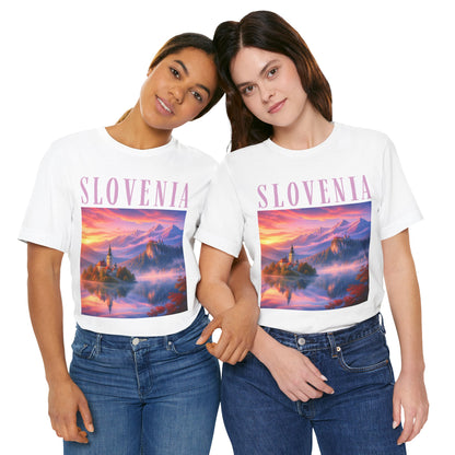 Slovenia Scenic Tee — Vintage Mountain Lake Travel Shirt