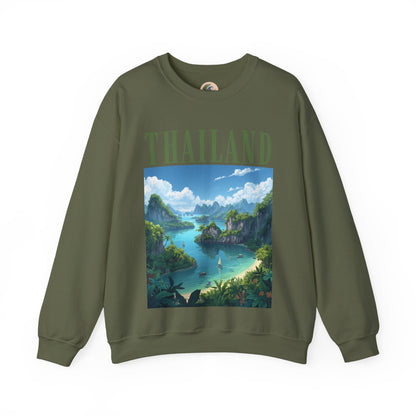 Thailand Scenic Crewneck Sweatshirt — Tropical Island Graphic Pullover