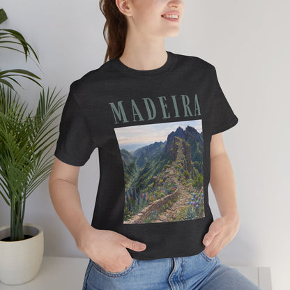 Madeira Stairway to Heaven Scenic Tee - Mountain Landscape Travel T-Shirt